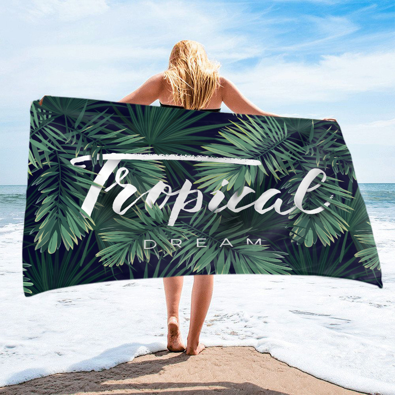 Factory Price ZY Custom Printed Logo Microfiber Towel Super Absorbent Dry Fast Soft Lightweight Sand Free Beach Towel