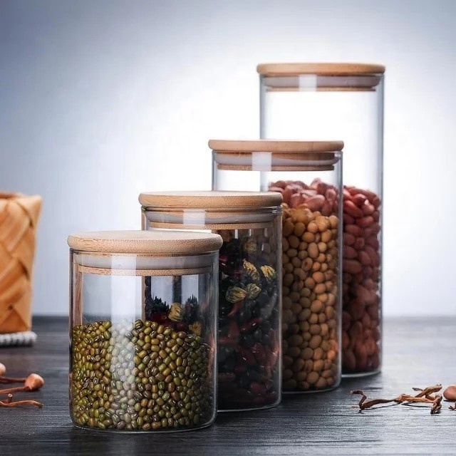 Creative food storage & container wide mouth glass jar candle jars glass for home