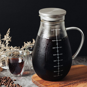 New arrival glass cold coffee maker iced coffee maker cold brew coffee pitcher with handle