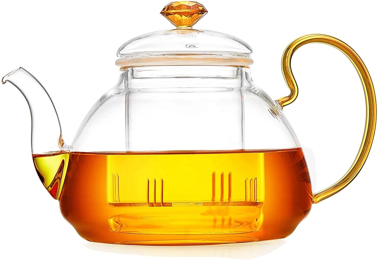 Amazon top seller borosilicate glass tea pot water glass pitcher  tea kettle for home