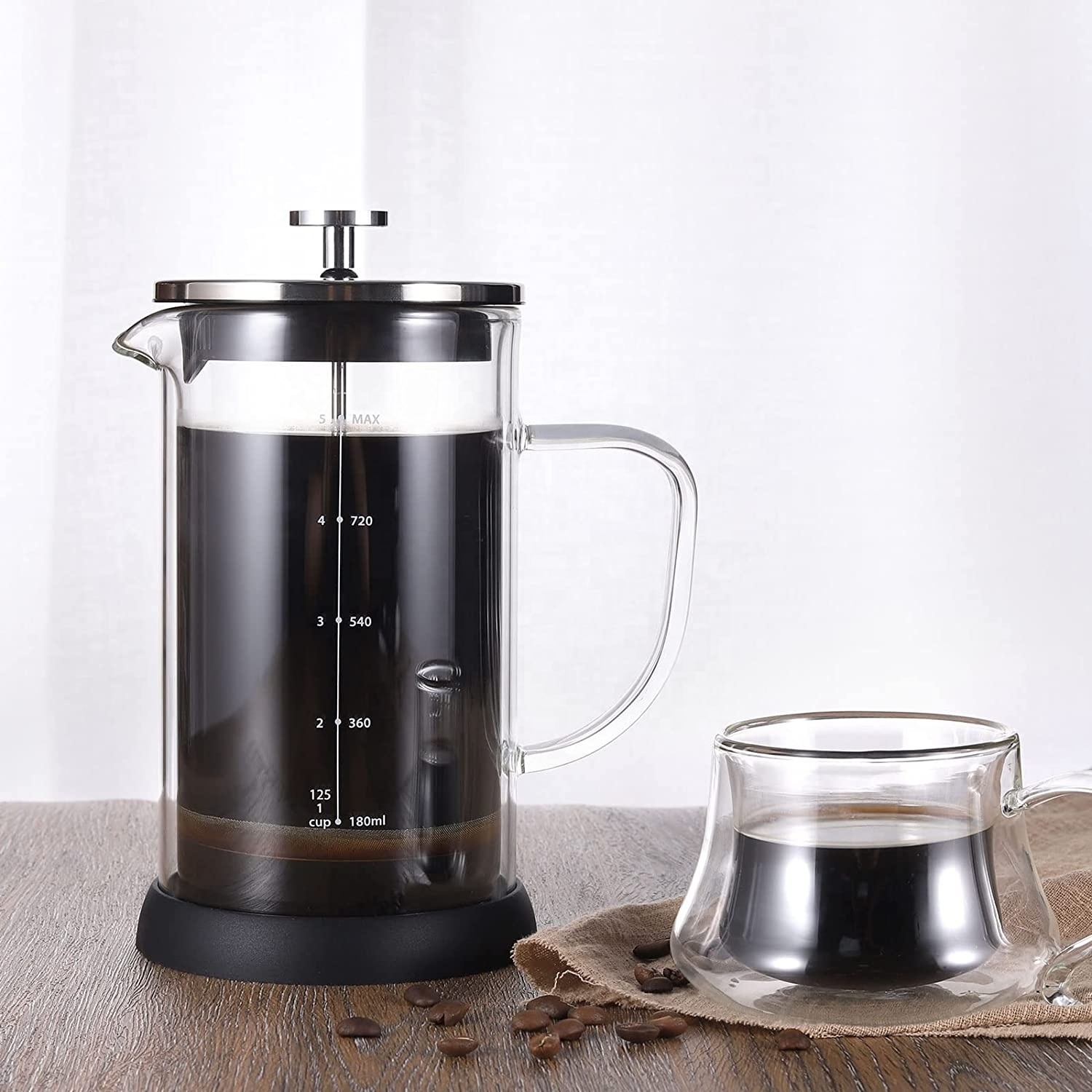 Borosilicate coffee press coffee maker french press tea maker large glass coffee pot with filter