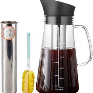 Wholesale cold brew maker airtigh iced cold brew coffee maker glass coffee pot with filter