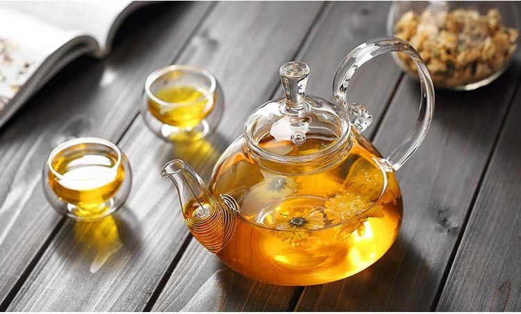 High grade transparent tea pot with infuser glass tea pot tea kettle