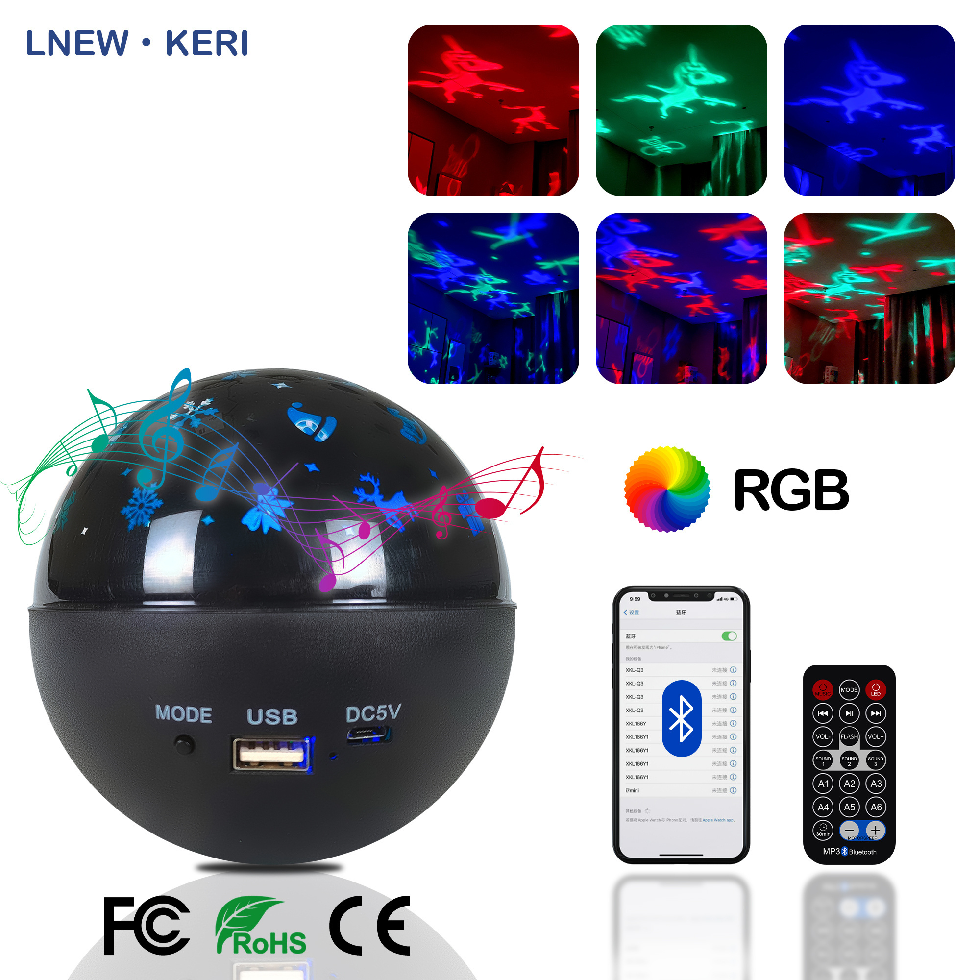 Star Projection Light Baby LED Night Light Colorful Smart Moon Starry Sky Lamp Star Projector Lamp RGB for Kids Plastic Dome 60