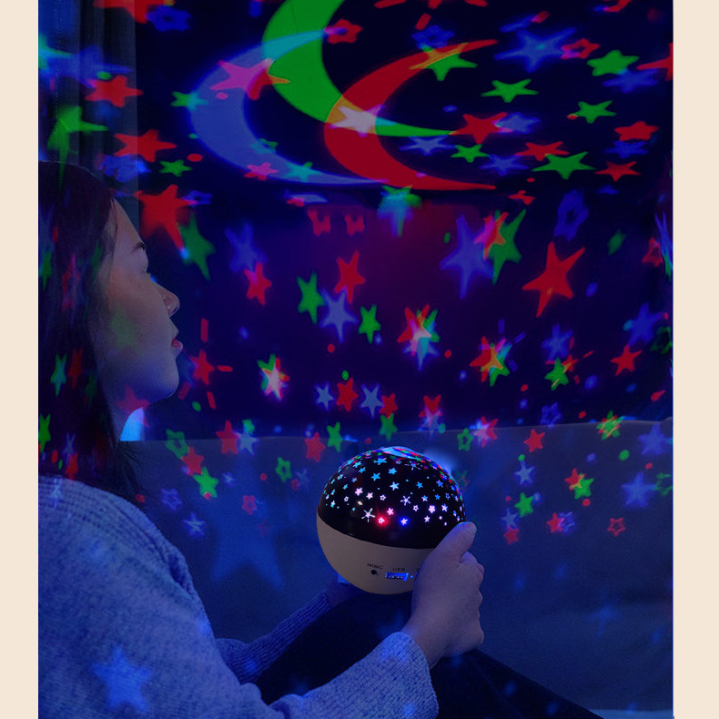 Star Projection Light Baby LED Night Light Colorful Smart Moon Starry Sky Lamp Star Projector Lamp RGB for Kids Plastic Dome 60