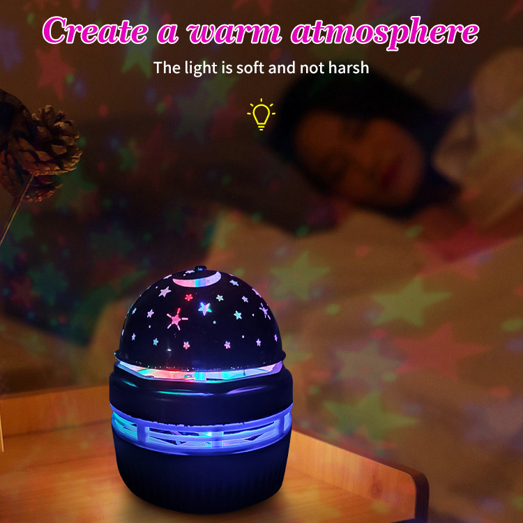 LED bedroom light 7 Color Led Portable Rotating Sound Activated Usb space light projector