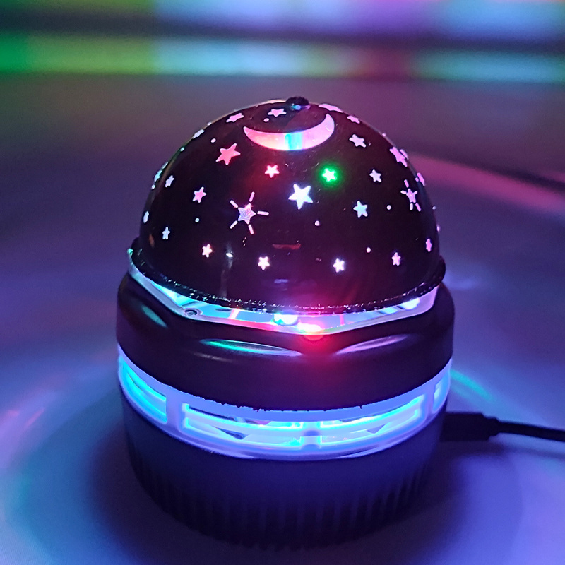 LED bedroom light 7 Color Led Portable Rotating Sound Activated Usb space light projector