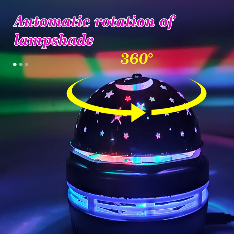 LED bedroom light 7 Color Led Portable Rotating Sound Activated Usb space light projector