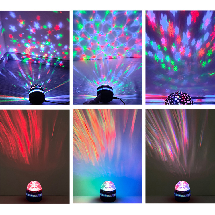 LED bedroom light 7 Color Led Portable Rotating Sound Activated Usb space light projector