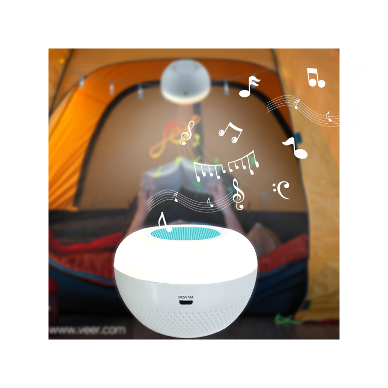 Colorful lights 80w touch sensitive Bluetooth music rechargeable solar night light camping light for bedroom outdoor camping