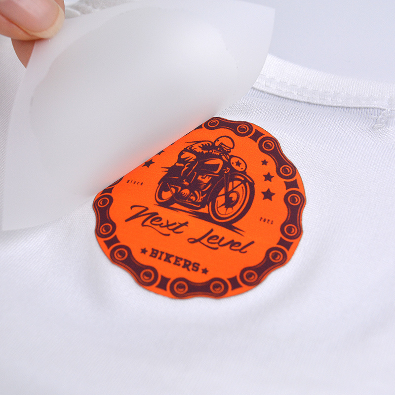 Custom High Quality Brand Logo Print Thermal Transfer Clothing Label Paper Hot Iron on Care Label for T-Shirt