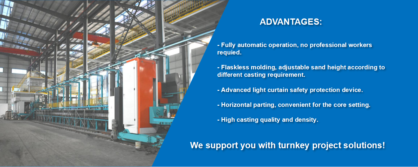 Fundry Automatic Casting Molding Line Horizontal Flaskless Green Sand Moulding/Molding Machine flaskless sand molding machine