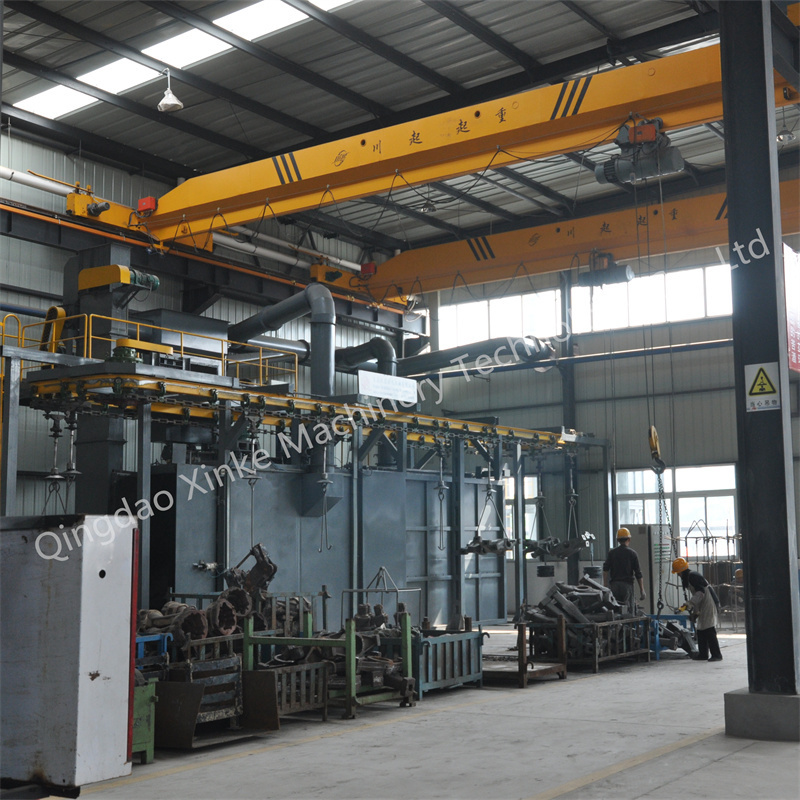 Chain Type Aluminum alloy rim/ wheels shot blasting machine and painting machine/overhead conveyor shot blasting system