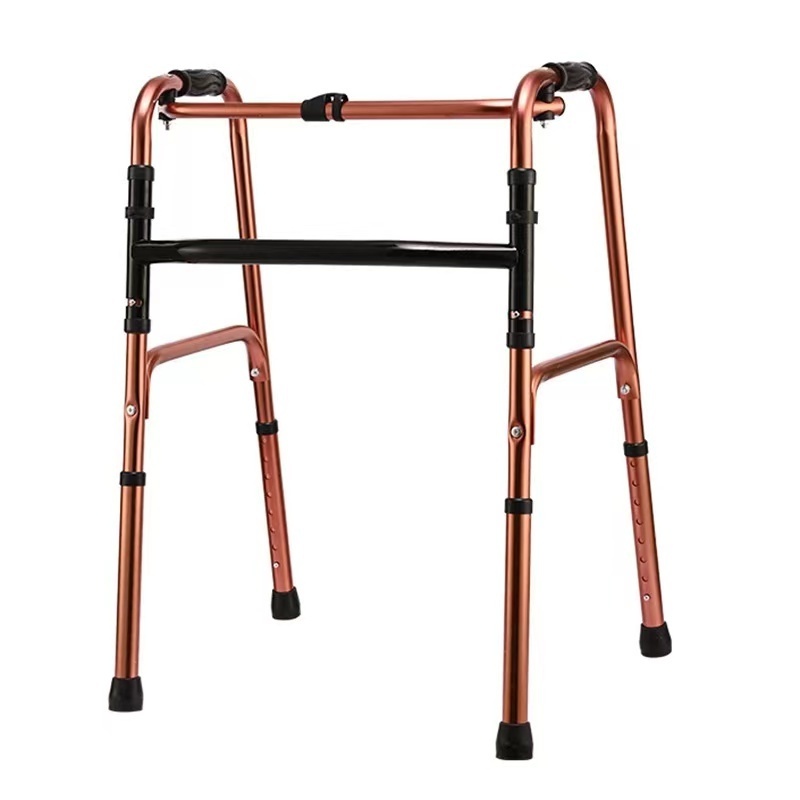 Thickened aluminum alloy walking elderly rehabilitation crutches four legged folding walking aid