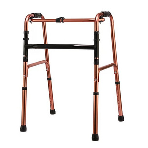 Thickened aluminum alloy walking elderly rehabilitation crutches four legged folding walking aid