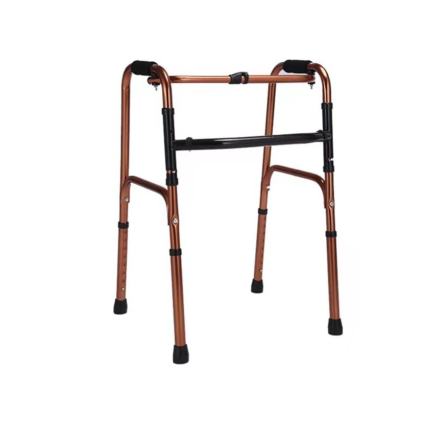 Thickened aluminum alloy walking elderly rehabilitation crutches four legged folding walking aid