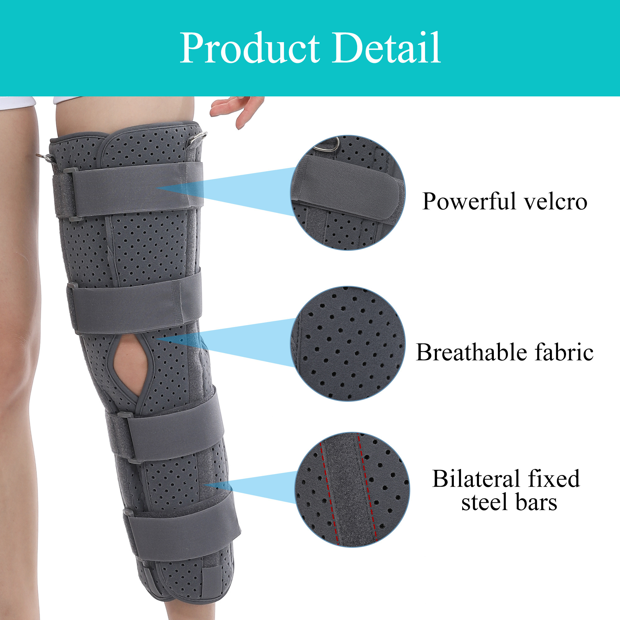 Knee Joint Fixation Steel Plate Support For Meniscus Fracture Orthopedic Adjust Knee Lower Limb Brace Leg