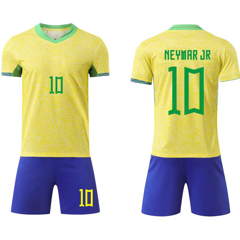 Custom Printed Sweatshirt Clothing Neymar JR #10 jersey Team Shirts Brazil Home Football Jersey Graphic T-Shirt Football Jersey