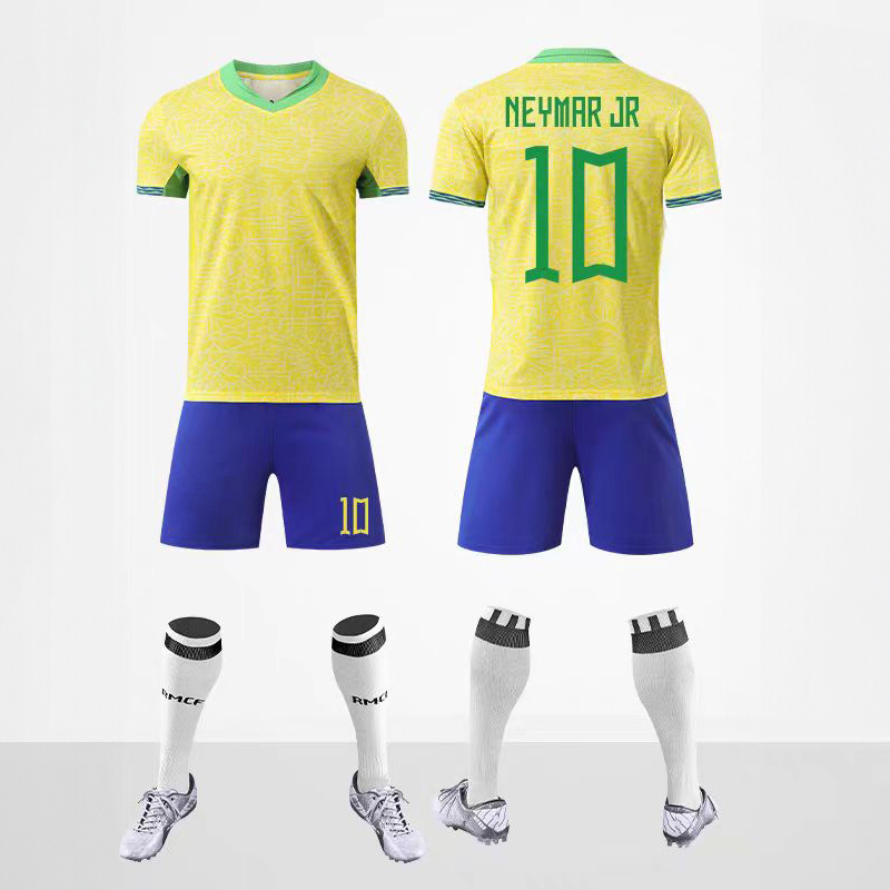 Custom Printed Sweatshirt Clothing Neymar JR #10 jersey Team Shirts Brazil Home Football Jersey Graphic T-Shirt Football Jersey