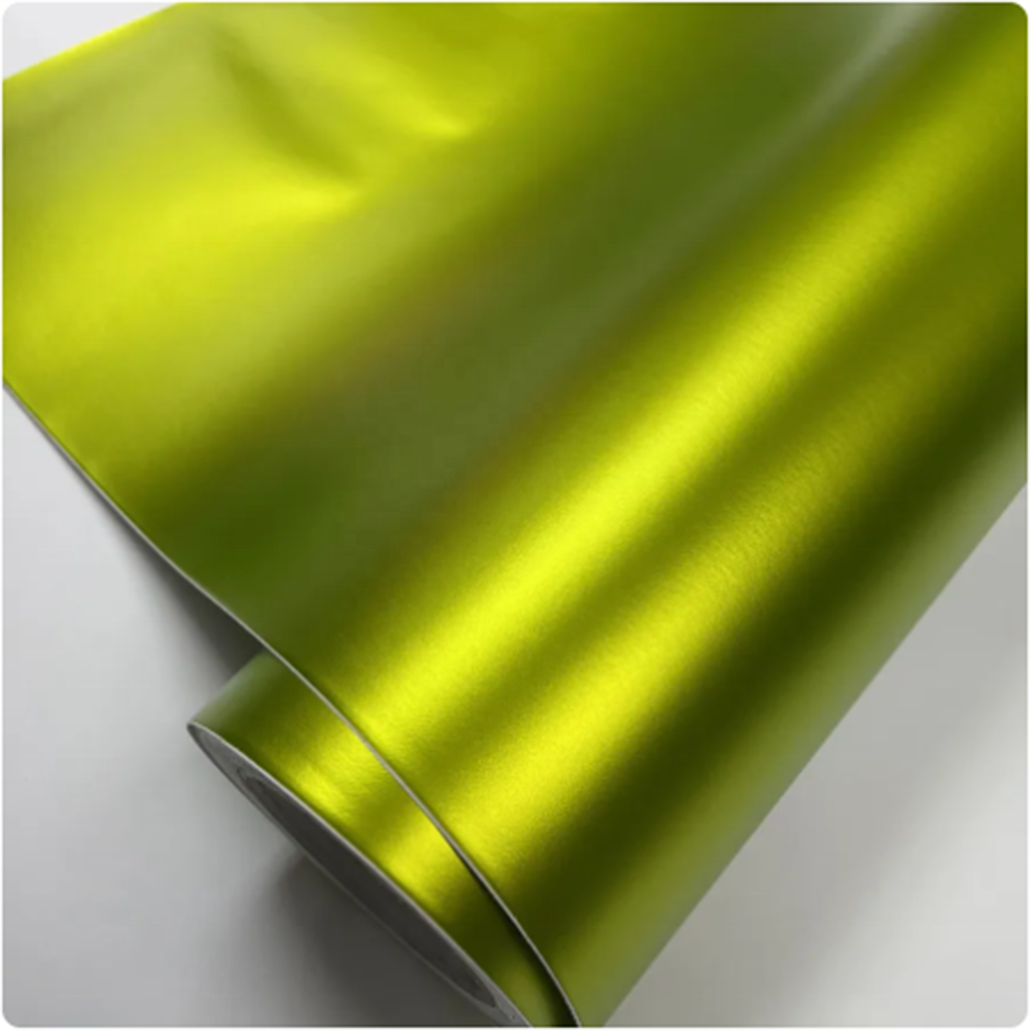 Super Matt Chrome Neon Yellow Wrap Vinyl Film Super Endurance Self Adhesive Air Bubble Free Super Pressure-sensitive Glue