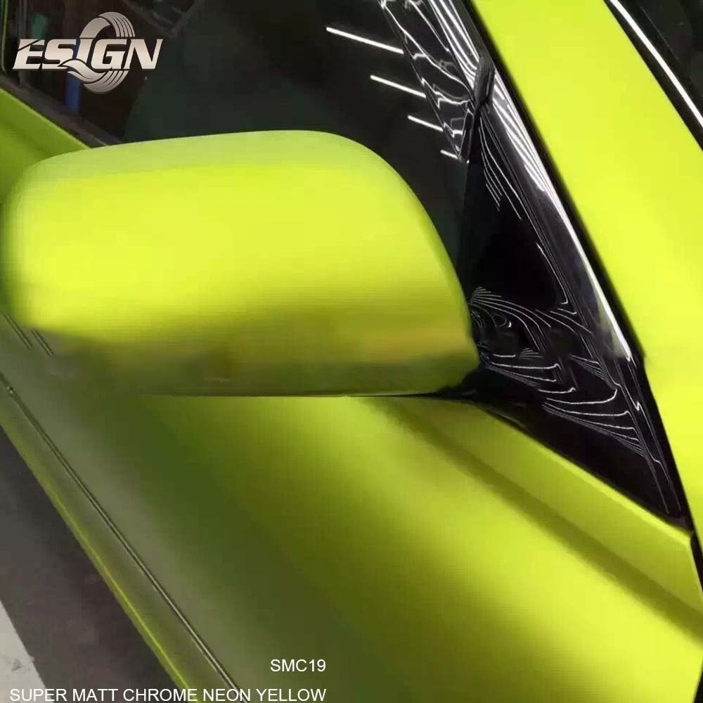 SUPER MATT CHROME NEON YELLOW Car Wrap Vinyl Full Rolls Green Console Computer Laptop 1pc Skin Sticker Film 152CM*18M