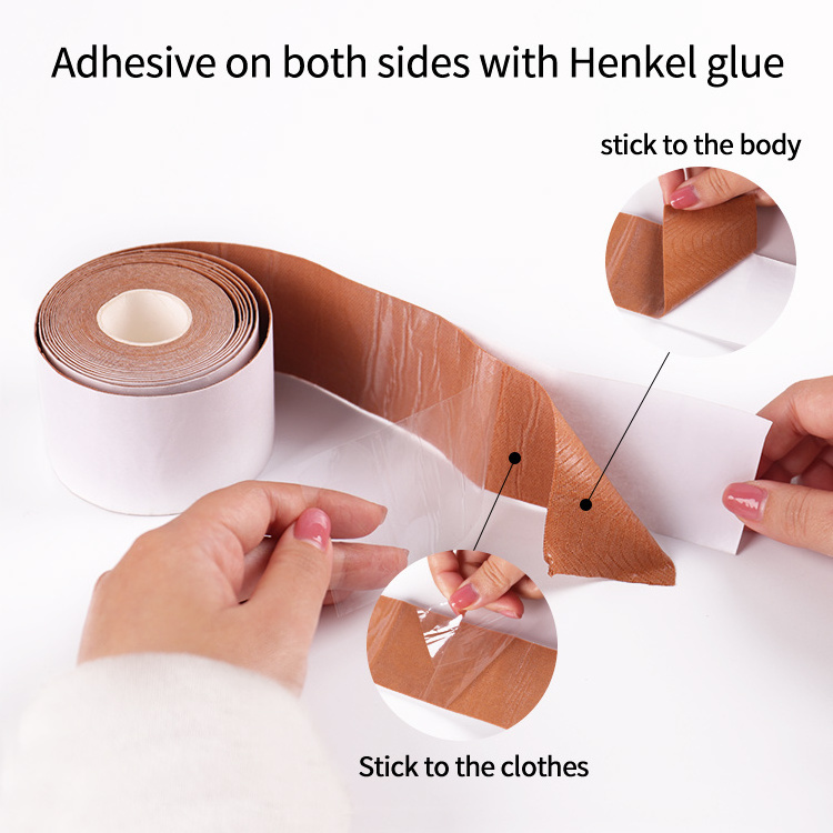 XR035 XINKE New Arrivals Double Sided Sticky Single Sided Sticky Brown Nipple Adhesive Bra Push Up Breast Boob Tape