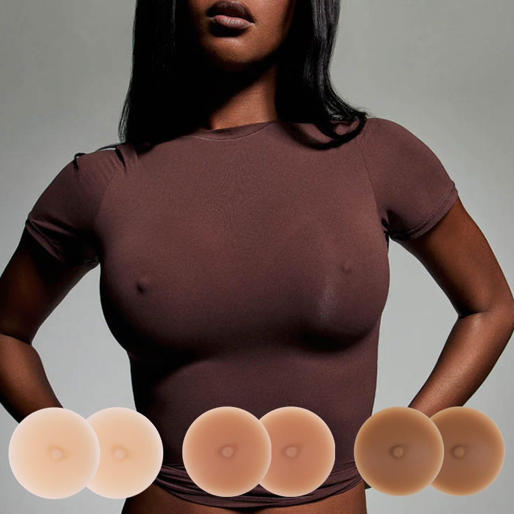 Seamless Edge Prosthetic Nipple Reusable Silicone Nips Adhesive Nipple Cover Built In Nipples