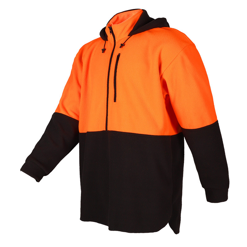 Hi Vis Reflective Safety Polar Fleece Hoodie Jacket