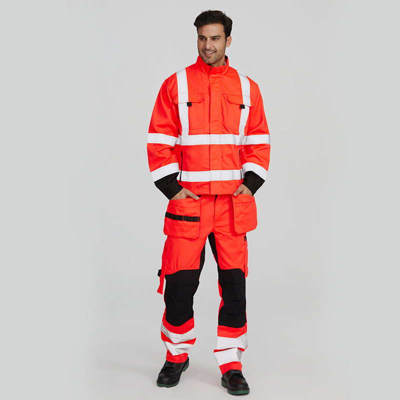 Factory OEM ODM Supply EN Cotton Safety High Visibility Fire Retardant Boiler Welding Industrial Work Coverall Suit