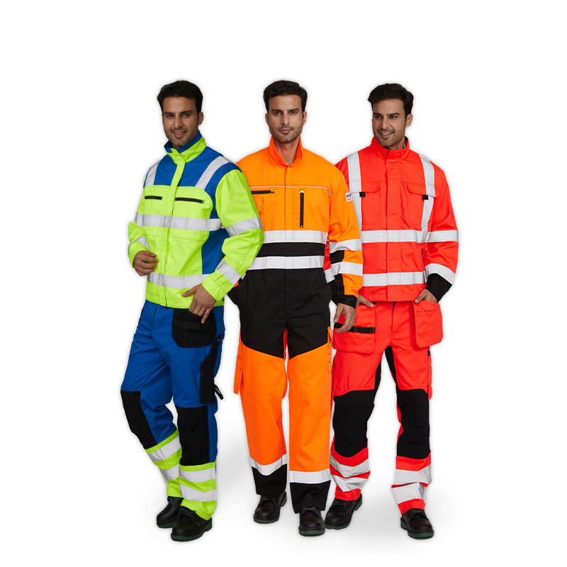 Factory OEM ODM Supply EN Cotton Safety High Visibility Fire Retardant Boiler Welding Industrial Work Coverall Suit