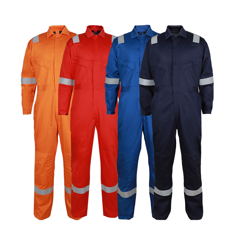 Factory Supply Bule EN Standard Mechanics Metals Industry Fire Resistant Suit Fire Retardant FR fireproof Coverall