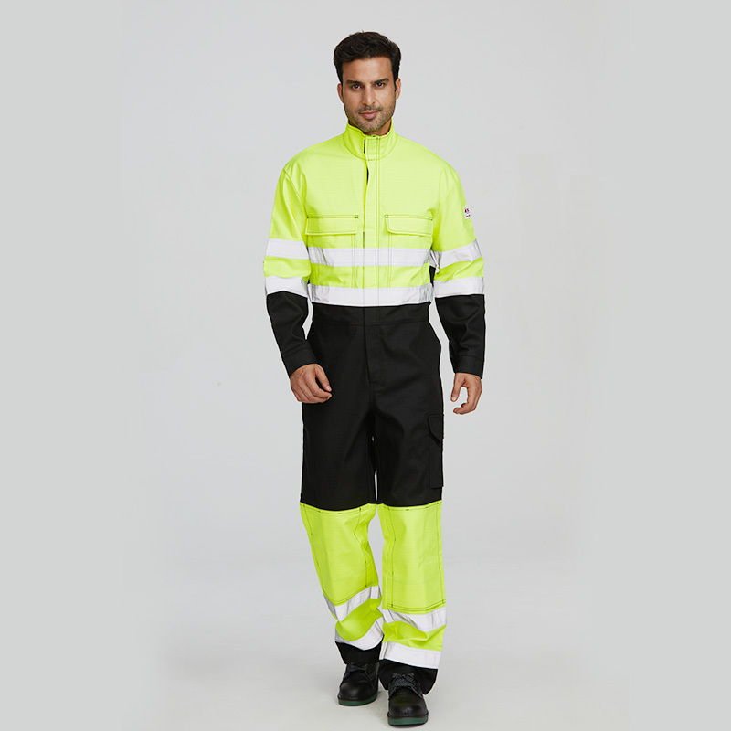 FRECOTEX Wholesale mens hi vis workwear flame retardant reflective industrial mining fireproof working coverall