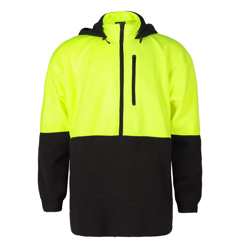 Hi Vis Reflective Safety Polar Fleece Hoodie Jacket