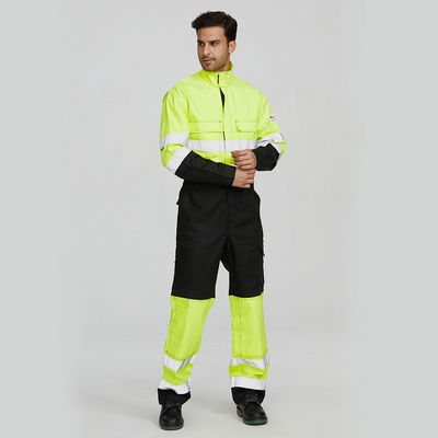 FRECOTEX Wholesale mens hi vis workwear flame retardant reflective industrial mining fireproof working coverall