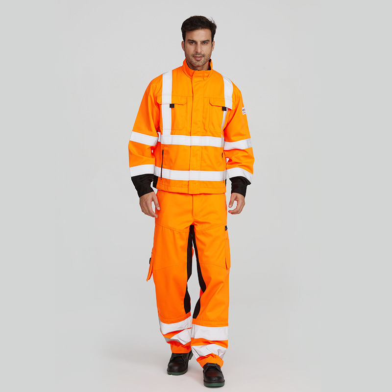 Factory OEM ODM Supply EN Cotton Safety High Visibility Fire Retardant Boiler Welding Industrial Work Coverall Suit