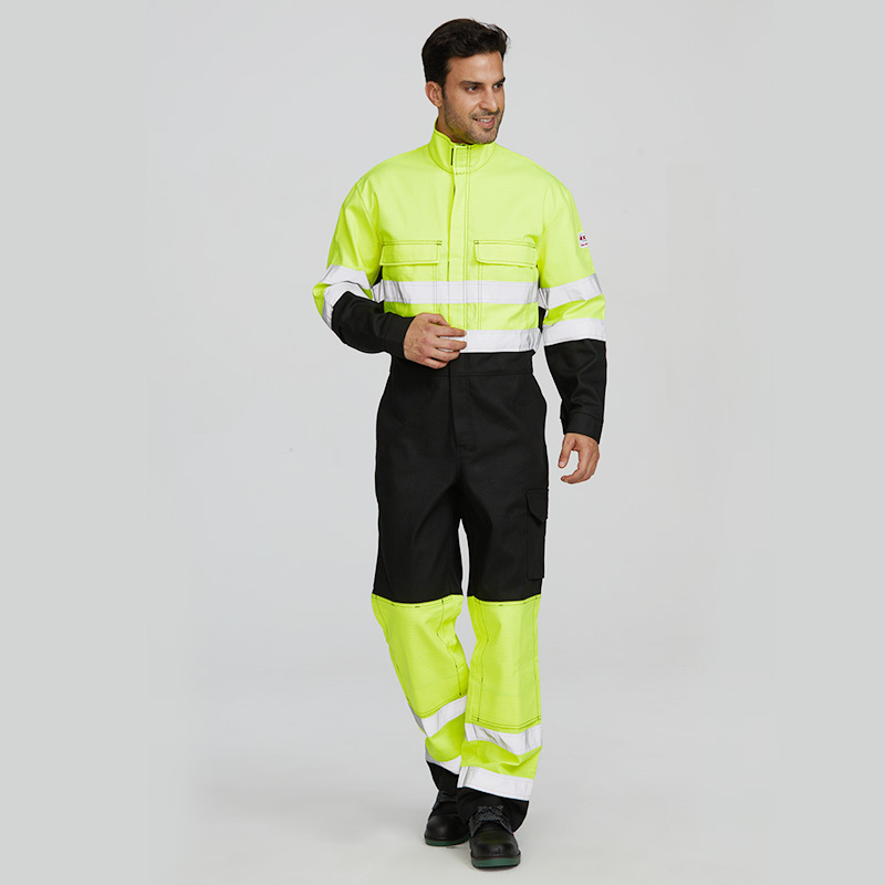 FRECOTEX Wholesale mens hi vis workwear flame retardant reflective industrial mining fireproof working coverall