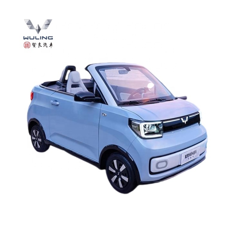 2 Person New Energy Small 4 Wheel Electric Micro Ev Cabrio 2 Seater Adult Smart Convertible Wuling Hongguang Mini Electric Car