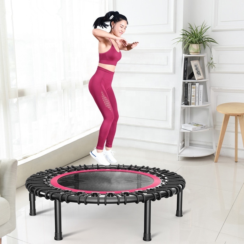 Home fitness jumping bed Gym trampoline indoor with handrails trampoline