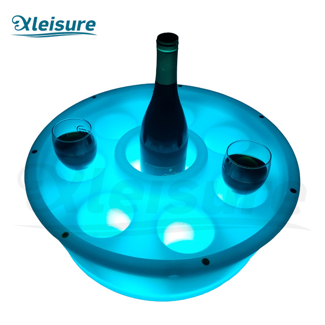 Best-selling upgrade Glowing LED spa bar movable glass holder for spa LED hot tub tray