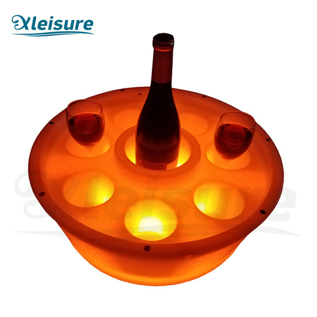 Best-selling upgrade Glowing LED spa bar movable glass holder for spa LED hot tub tray