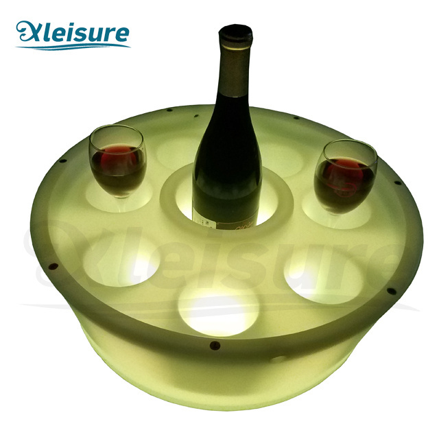 Best-selling upgrade Glowing LED spa bar movable glass holder for spa LED hot tub tray