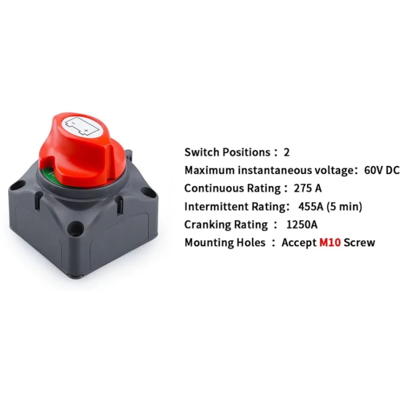 Battery Disconnect Switch 12V 24V 300A Car Isolator Disconnect Rotary Switch 2 and 3 Position Cut Off Switch for VR Camper Boat