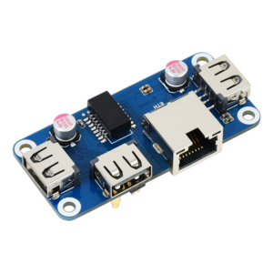 Ethernet/USB HUB HAT B  Expansion Board Compatible with Raspberry Pi Zero/Zero W/4B/3B/3B+, 3X USB 2.0 Ports