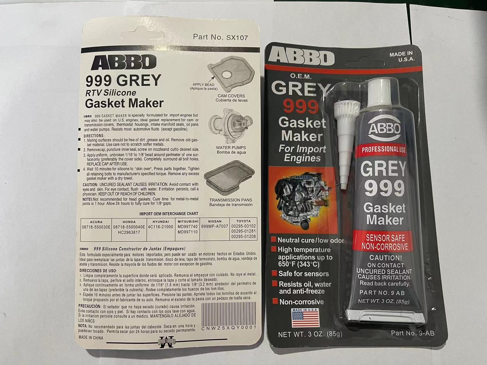 RTV gasket maker ABR O 999 silicon sealant gum,silicone rtv 999