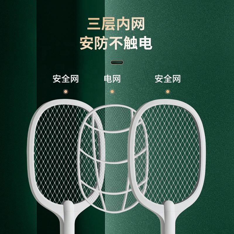 Rechargeable 2 In 1 With Base Electric Mosquito Killer Swatter Pest Control Mosquito Bat