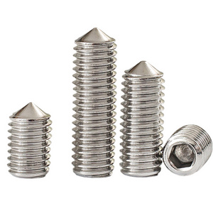 304 stainless steel hexagon socket flat point set screw hexagon socket flat head machine meter screw M3/M4/M5