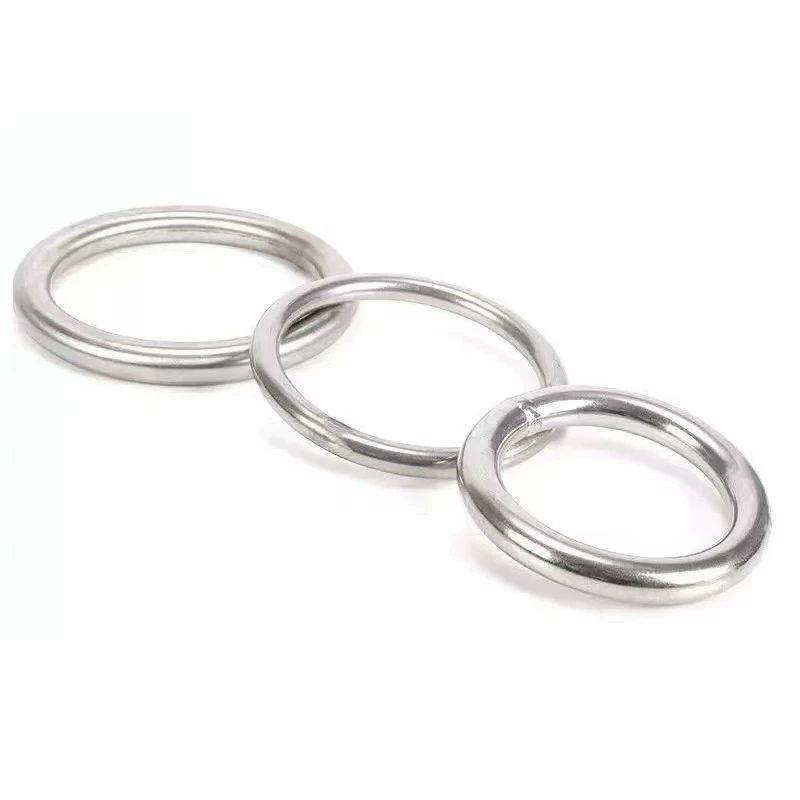 Custom 20mm 35mm Large Heavy Duty Seamless Welded Round O Rings 304 316 Stainless Steel Marine Grade Oval O Ring Metal O-Rings