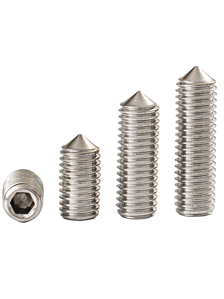 304 stainless steel hexagon socket flat point set screw hexagon socket flat head machine meter screw M3/M4/M5