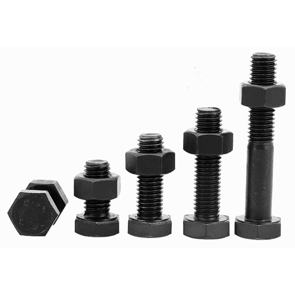 8.8 10.9 12.9 level High strength Full teeth half teeth bolts oxidized black Outer hex head bolts