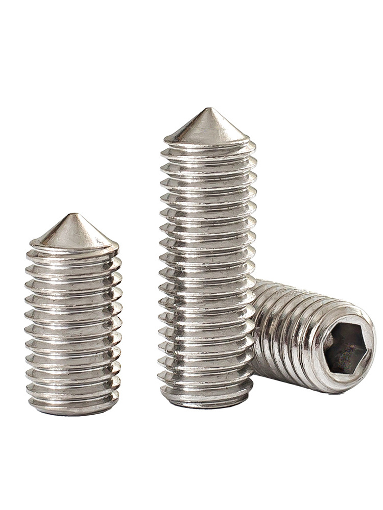 304 stainless steel hexagon socket flat point set screw hexagon socket flat head machine meter screw M3/M4/M5